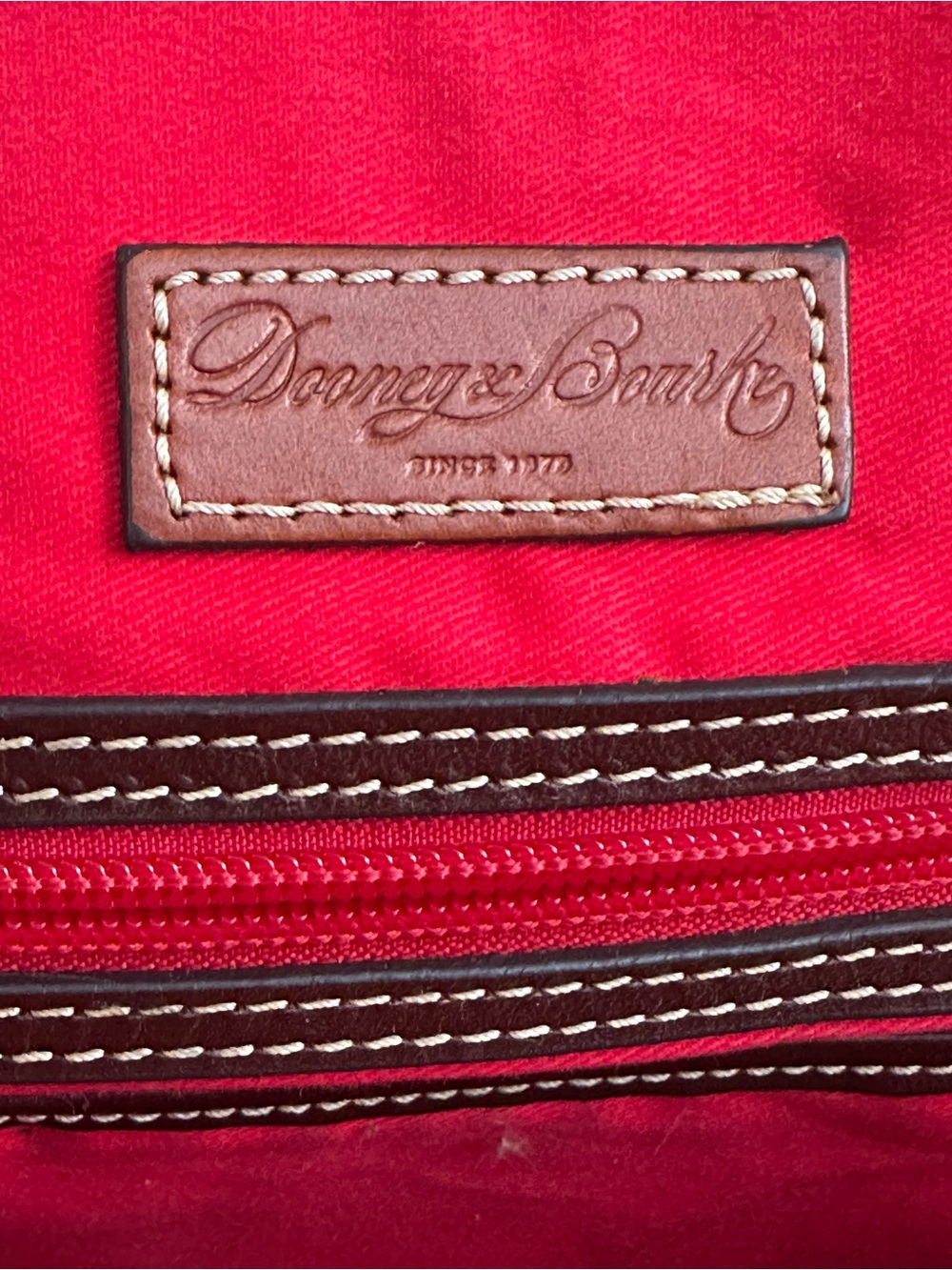Dooney & Bourke Dark Brown Backpack with Saddle Trim - Picture 3 of 4